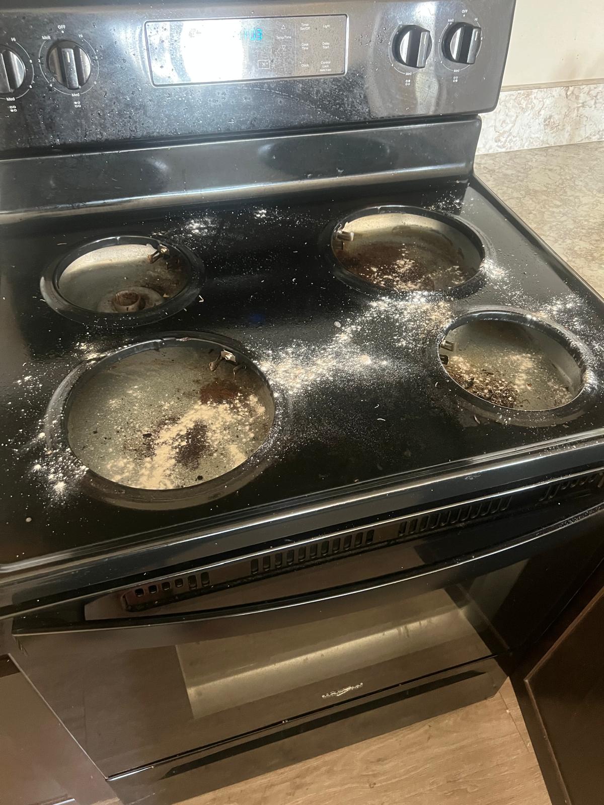 Before stove cleaning